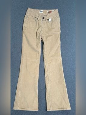 NWT Christopher Blue Size 2 Beige Corduroy Flared Pants